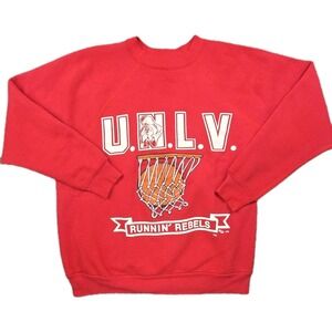 UNLV Runnin' Rebels Red Crewneck Sweatshirt  Intage 1988 Basketball Made in USA